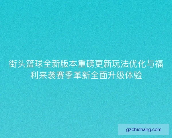 街头篮球全新版本重磅更新玩法优化与福利来袭赛季革新全面升级体验